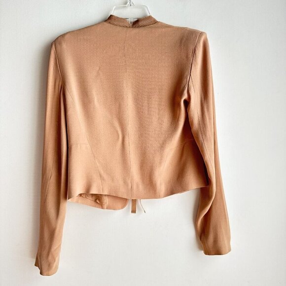 Vanessa Bruno Nude Beige Cropped Tie Closure Jacket S - Picture 7 of 8